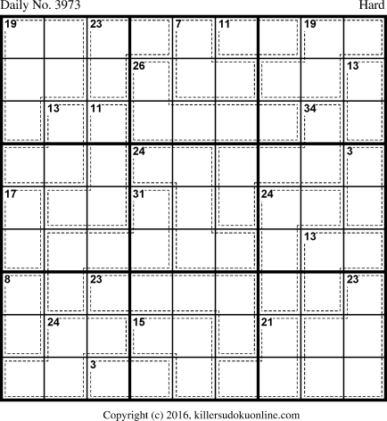 Killer Sudoku for 11/3/2016