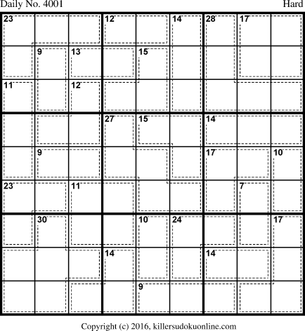 Killer Sudoku for 12/1/2016