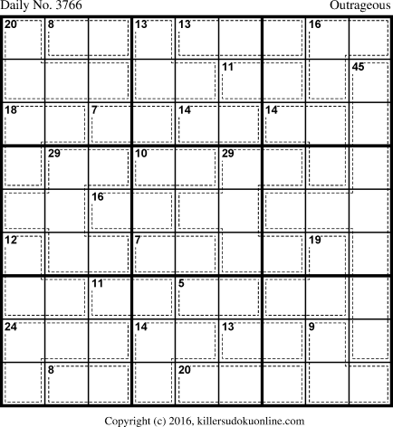Killer Sudoku for 4/10/2016