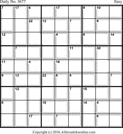 Killer Sudoku for 1/12/2016
