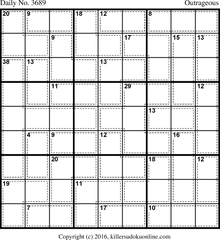 Killer Sudoku for 1/24/2016