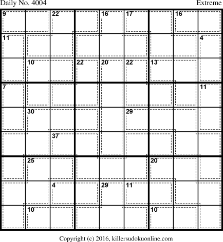 Killer Sudoku for 12/4/2016
