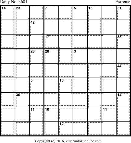 Killer Sudoku for 1/16/2016