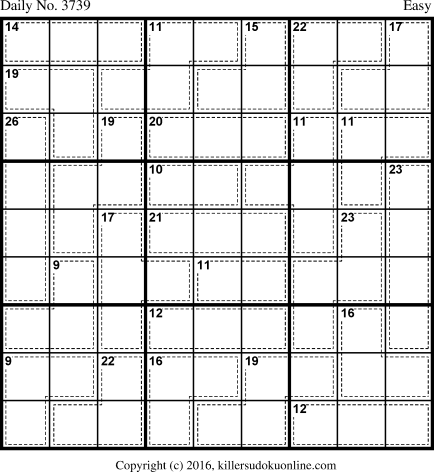 Killer Sudoku for 3/14/2016
