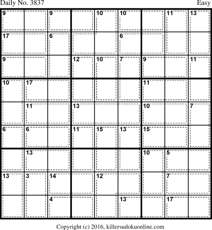 Killer Sudoku for 6/20/2016