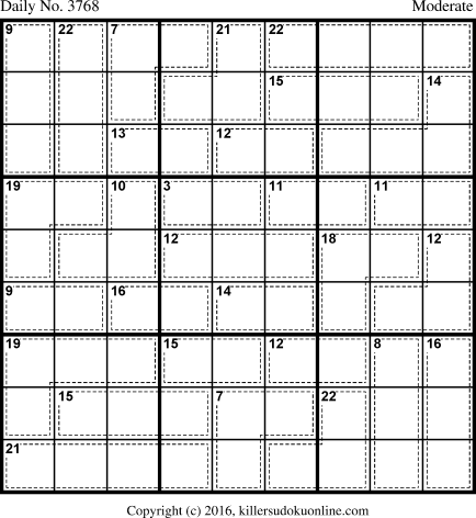 Killer Sudoku for 4/12/2016