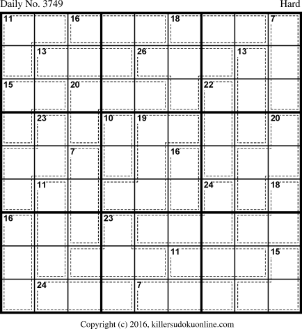 Killer Sudoku for 3/24/2016