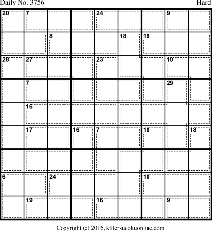 Killer Sudoku for 3/31/2016