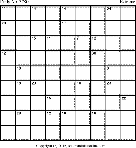 Killer Sudoku for 4/24/2016