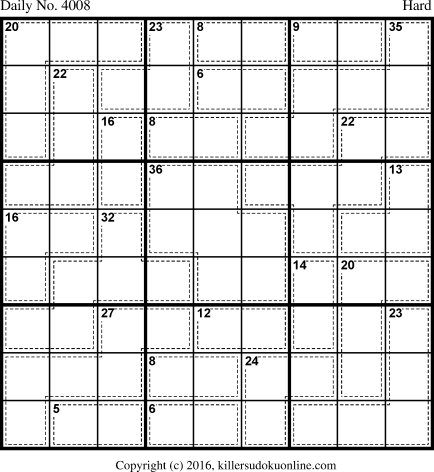 Killer Sudoku for 12/8/2016