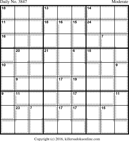 Killer Sudoku for 6/30/2016