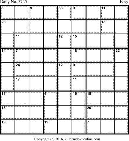Killer Sudoku for 2/29/2016
