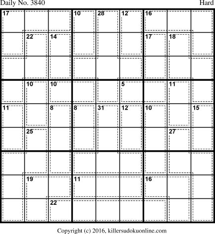 Killer Sudoku for 6/23/2016