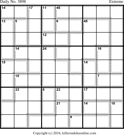 Killer Sudoku for 8/20/2016