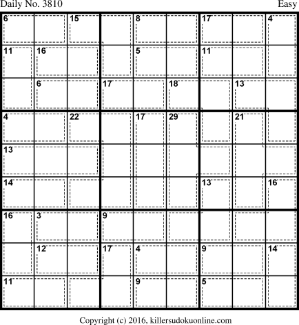 Killer Sudoku for 5/24/2016