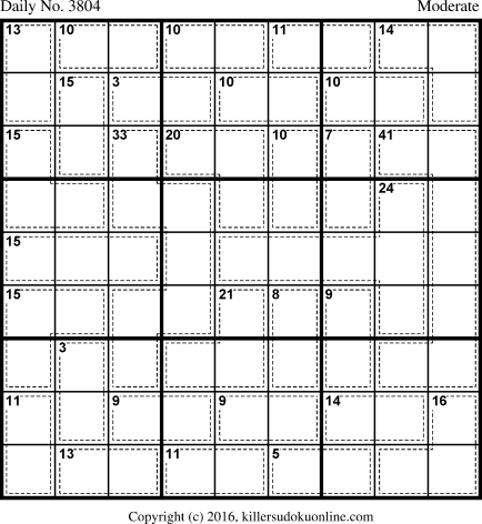 Killer Sudoku for 5/18/2016