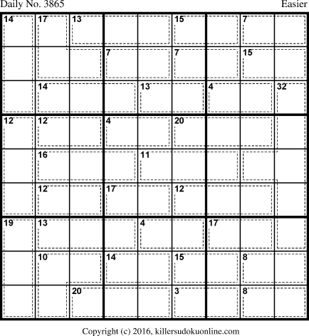 Killer Sudoku for 7/18/2016