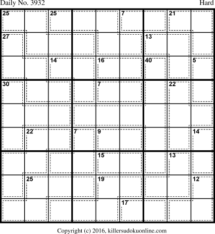 Killer Sudoku for 9/23/2016