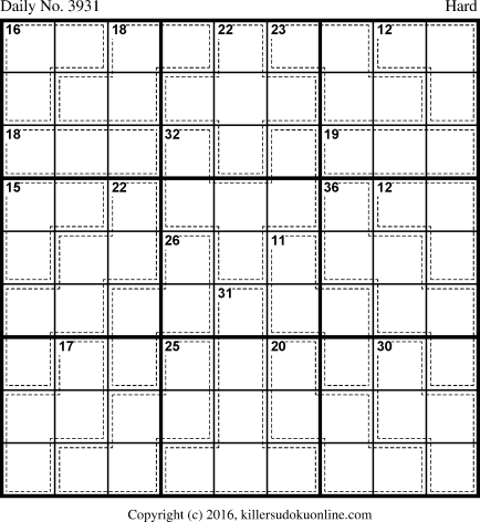 Killer Sudoku for 9/22/2016