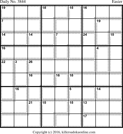 Killer Sudoku for 6/27/2016