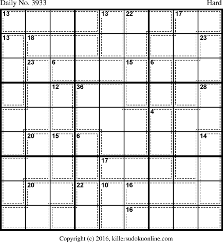Killer Sudoku for 9/24/2016