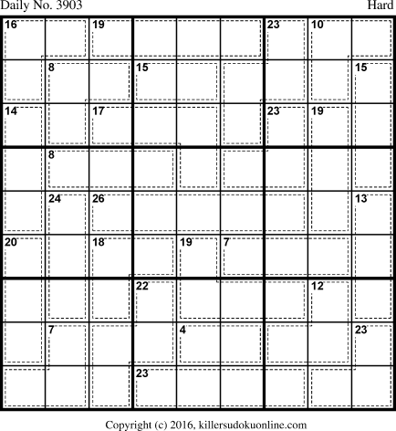 Killer Sudoku for 8/25/2016