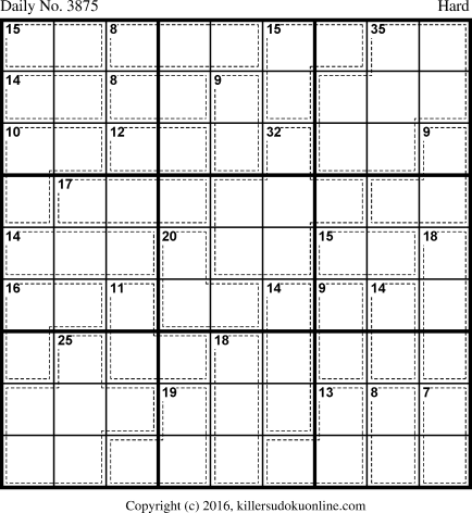 Killer Sudoku for 7/28/2016