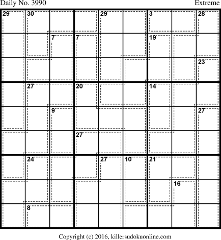 Killer Sudoku for 11/20/2016