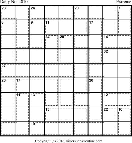 Killer Sudoku for 12/10/2016