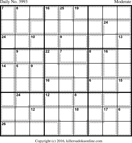Killer Sudoku for 11/23/2016