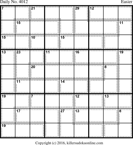 Killer Sudoku for 12/12/2016