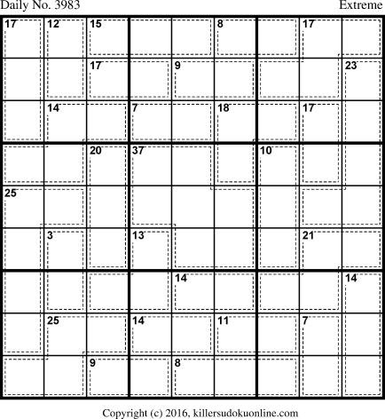 Killer Sudoku for 11/13/2016