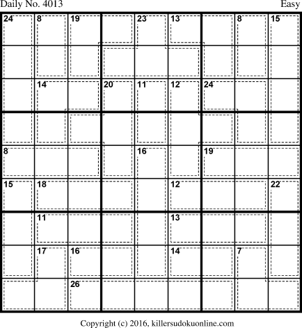 Killer Sudoku for 12/13/2016