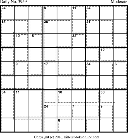 Killer Sudoku for 10/20/2016