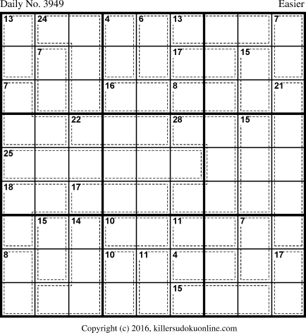 Killer Sudoku for 10/10/2016