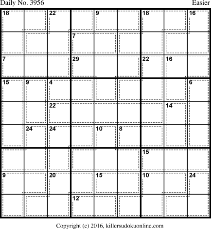 Killer Sudoku for 10/17/2016