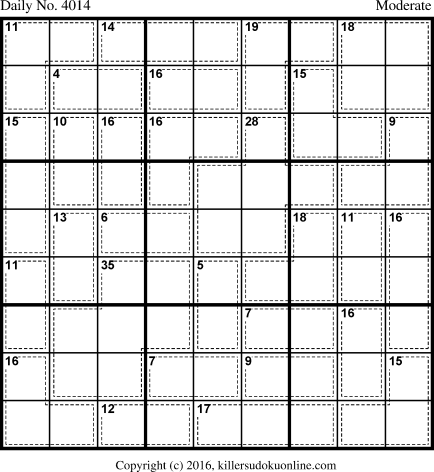 Killer Sudoku for 12/14/2016