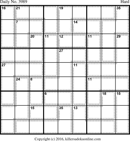 Killer Sudoku for 11/19/2016
