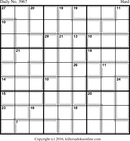 Killer Sudoku for 10/28/2016