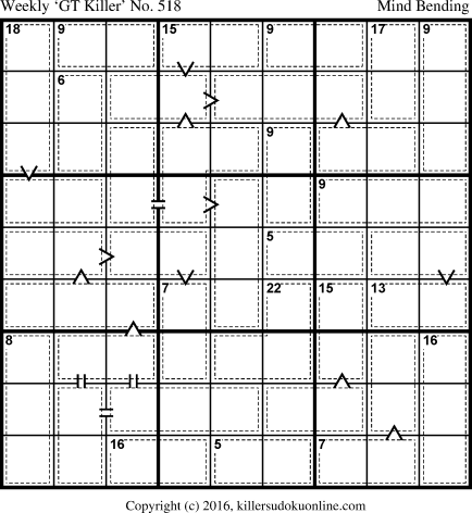 Killer Sudoku for 3/14/2016