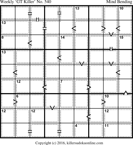 Killer Sudoku for 8/15/2016
