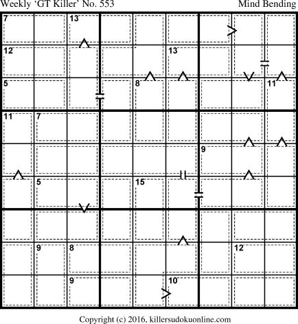 Killer Sudoku for 11/14/2016
