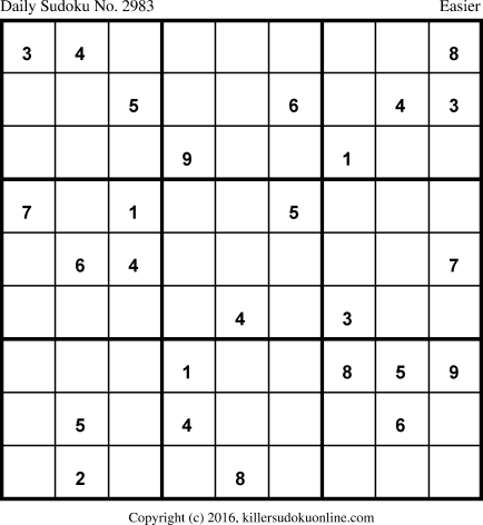Killer Sudoku for 5/3/2016