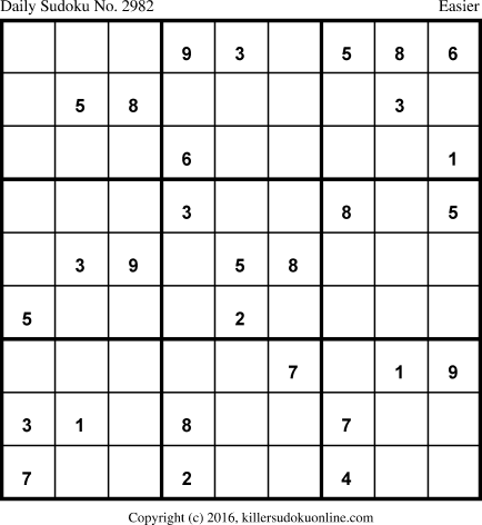 Killer Sudoku for 5/2/2016