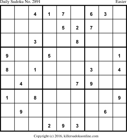 Killer Sudoku for 2/1/2016