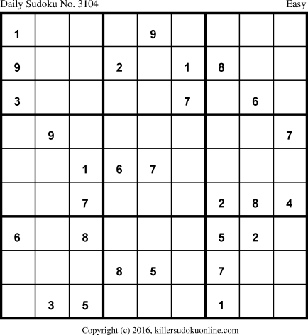 Killer Sudoku for 9/1/2016