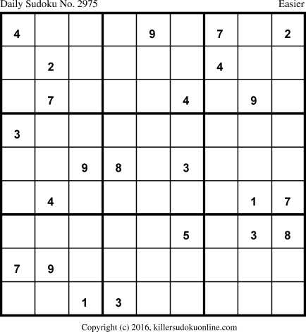 Killer Sudoku for 4/25/2016