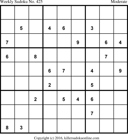 Killer Sudoku for 4/25/2016