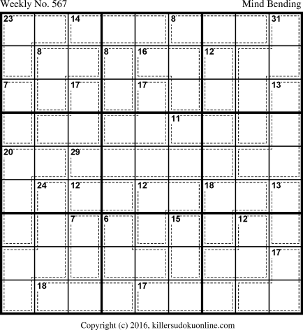 Killer Sudoku for 11/14/2016