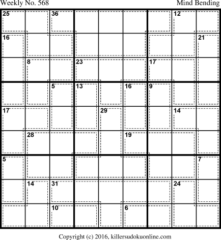 Killer Sudoku for 11/21/2016